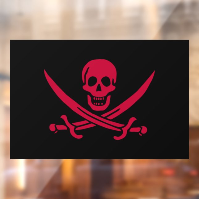 Crimson Skull & Swords Pirate flag of Calico Jack (Sheet 2)