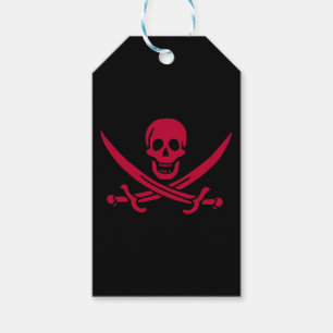 Crimson Skull & Swords Pirate flag of Calico Jack Gift Tags