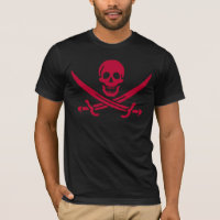 Crimson Skull & Swords Pirate flag of Calico Jack
