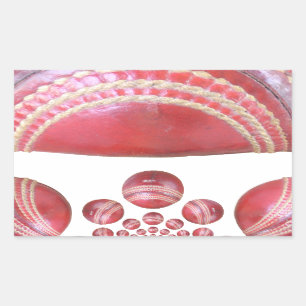 Crimson Spin – A Beautiful Red Cricket Ball Arti Rectangular Sticker