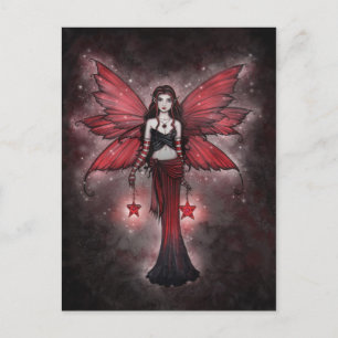 Crimson Star Christmas Fairy Postcard