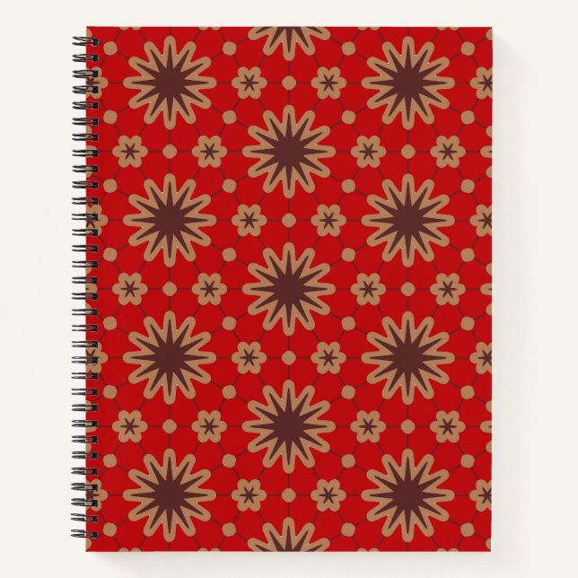 Crimson Starburst Bloom Notebook (Front)
