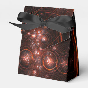 Crimson Starlight Orbits Abstract Cosmic Art Favour Box