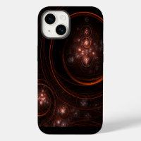 Crimson Starlight Orbits Abstract Cosmic Art