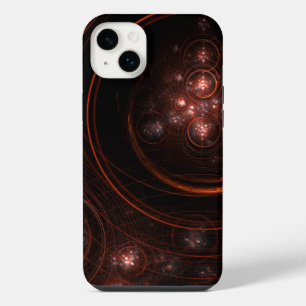 Crimson Starlight Orbits Abstract Cosmic Art iPhone 14 Plus Case