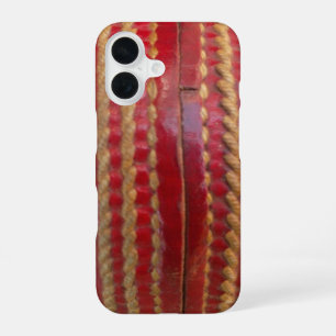 Crimson Stitch Focus: Close-Up of Cricket's Heart iPhone 16 Case