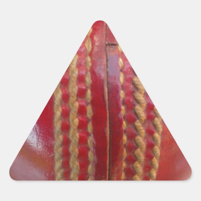 Crimson Stitch Focus: Close-Up of Cricket's Heart Triangle Sticker (Front)