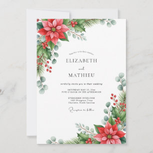 Crimson Striking Winter Wedding Invitation