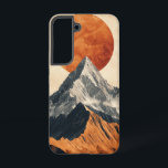 Crimson Summit Glow Phone Case<br><div class="desc">A blazing red sun sets behind dark,  jagged peaks in this striking design full of natural power and visual drama.</div>