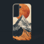Crimson Summit Glow Phone Case<br><div class="desc">A blazing red sun sets behind dark,  jagged peaks in this striking design full of natural power and visual drama.</div>