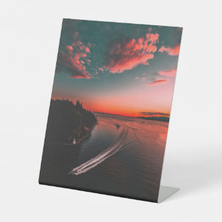 “Crimson Sunset Road” Pedestal Sign