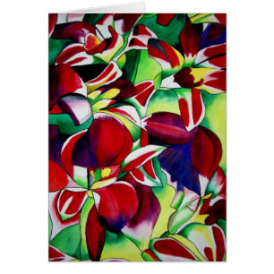 Crimson tropical Singapore Orchids flower art