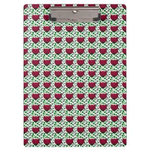 Crimson Tulip Floral Pattern Elegant Red Clipboard
