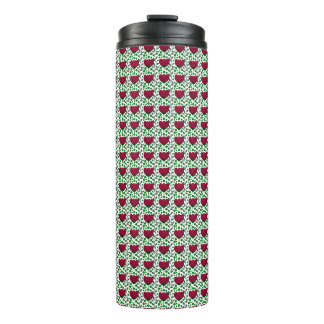 Crimson Tulip Floral Pattern | Elegant Red Thermal Tumbler
