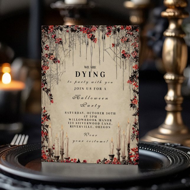 Crimson Vines Gothic Halloween Celebration Invitation (Creator Uploaded)