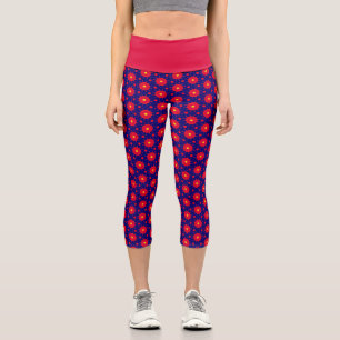 Crimson Virus Infusion High Waisted  Capri Leggings