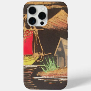 Crimson Voyage   Red Sailboat Landscape Oil Painti iPhone 15 Pro Max Case