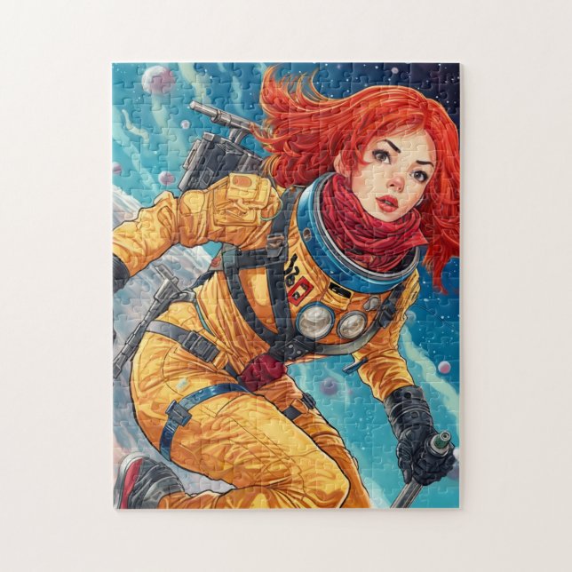 Crimson Voyager: Beyond the Stars Jigsaw Puzzle (Vertical)