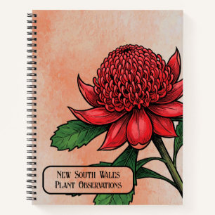 Crimson Waratah Botanical Notebook