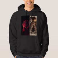 Crimson Warrior Anime Hoodie – Dual Shadow Edition
