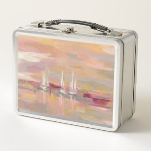 Crimson Waves Metal Lunch Box