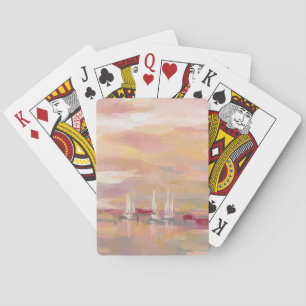 Crimson Waves Playing Cards