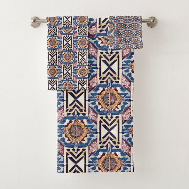 Crimson Weave Bath Towel Set (Insitu)