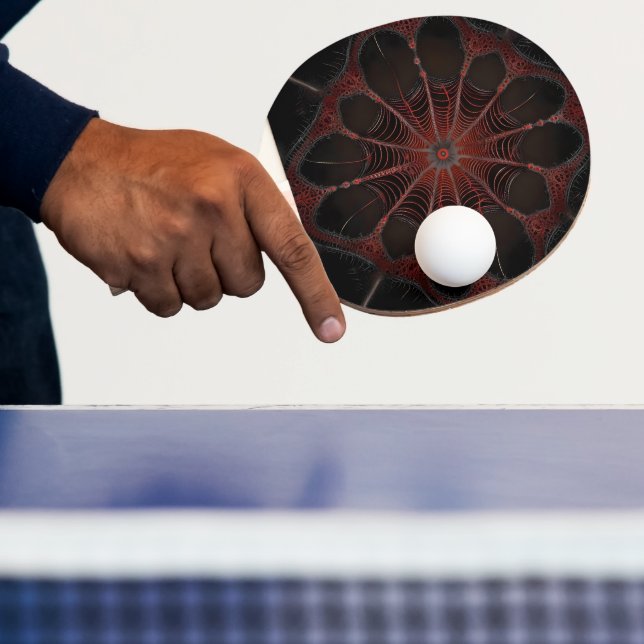 Crimson Web: Fractal Dance with the Redback Spider Ping Pong Paddle (Insitu)