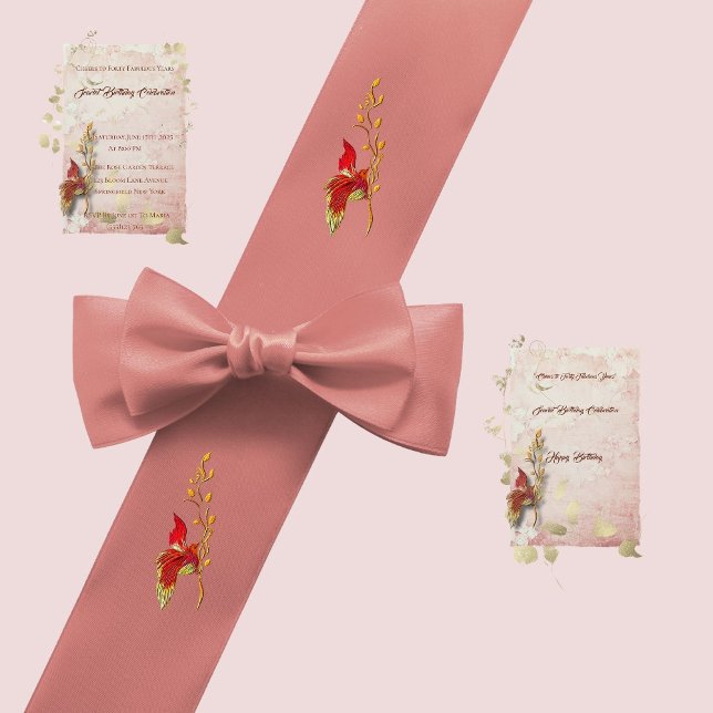 Crimson whispers 40th birthday invitation  (Creator Uploaded)