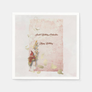 Crimson whispers 40th birthday paper napkins