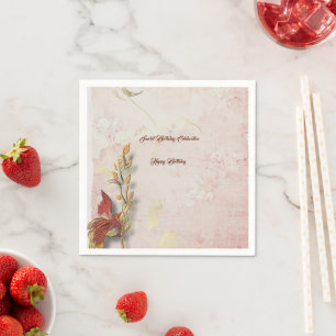 Crimson whispers 40th birthday paper Napkins