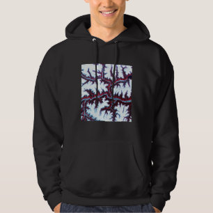 Crimson White Blue River Mountain Pattern Hoodie