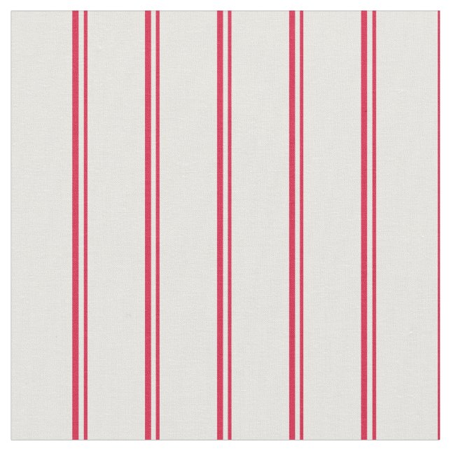 Crimson & White Coloured Lined Pattern Fabric (Close Up)