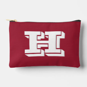 Crimson White School Varsity Letter Block Monogram Accessory Pouch