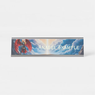 Crimson Wing – Fallen Angel Warrior. Desk Name Plate