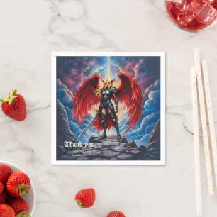 Crimson Wing – Fallen Angel Warrior.  Napkin