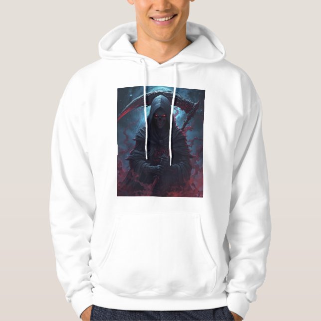 Crimson Wraith – Dark Gothic Grim Reaper Fantasy Hoodie (Front)