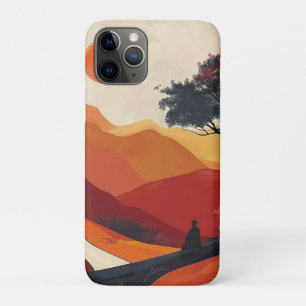 Crimson Zen Mountain Landscape Golden Sunset Art Case-Mate iPhone Case