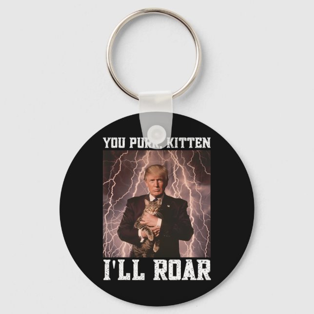 Cringy Alpha Trump Kitten Meme Cat Protector Cring Key Ring (Front)