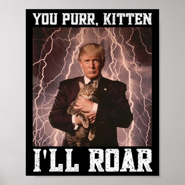 Cringy Alpha Trump Kitten Meme Cat Protector Cring Poster (Front)