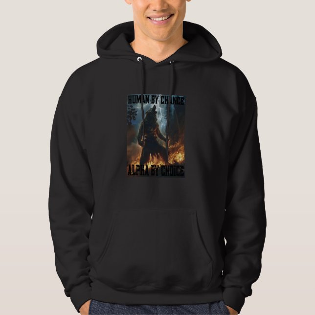 Cringy Howling Alpha Wolf Cringe Meme Funny Cringe Hoodie (Front)
