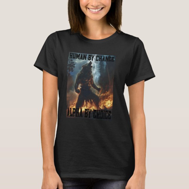 Cringy Howling Alpha Wolf Cringe Meme Funny Cringe T-Shirt (Front)