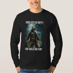 Cringy Sad Angry Werewolf Kitten Cringe Alpha Wolf T-Shirt