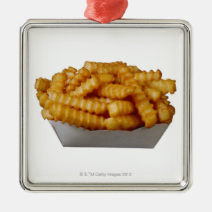 Crinkle-cut french fries metal tree decoration