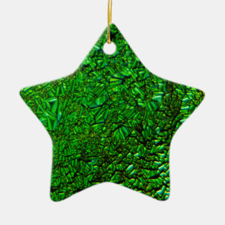 Crinkle green fused glass ceramic tree decoration