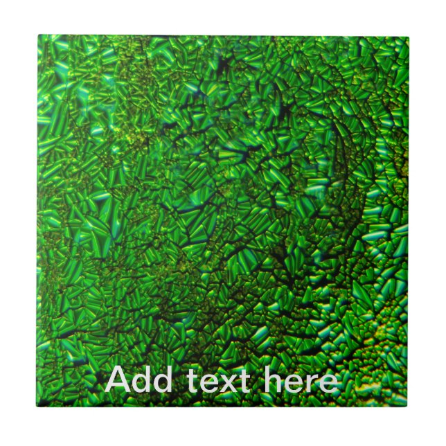 Crinkle green fused glass tile (Front)