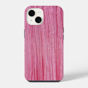 Crinkled Pink Crepe Fabric iPhone 14 Case