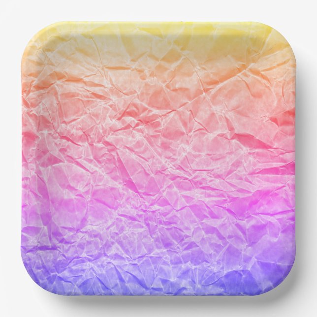 Crinkled Rainbow Paper Plate (Front)