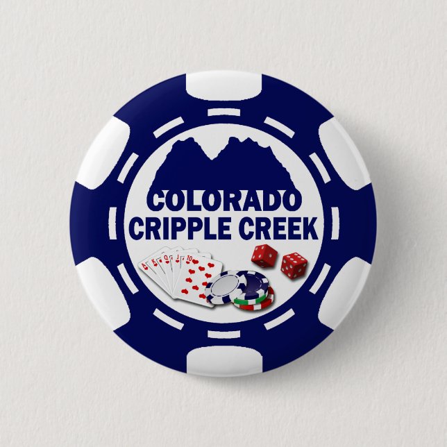 CRIPPLE COLORADO POKER CHIP 6 CM ROUND BADGE (Front)
