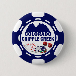 CRIPPLE COLORADO POKER CHIP 6 CM ROUND BADGE